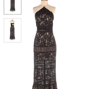 High neck lacy maxi dress